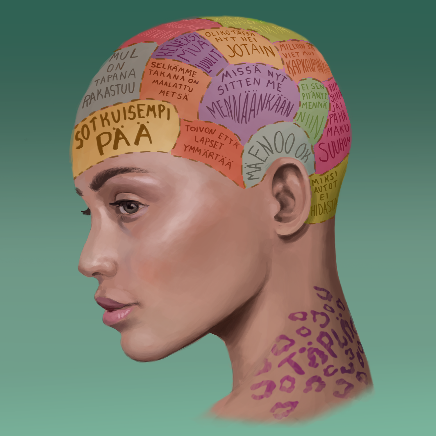 Sotkuisempi pää kansitaide